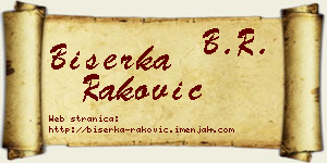 Biserka Raković vizit kartica